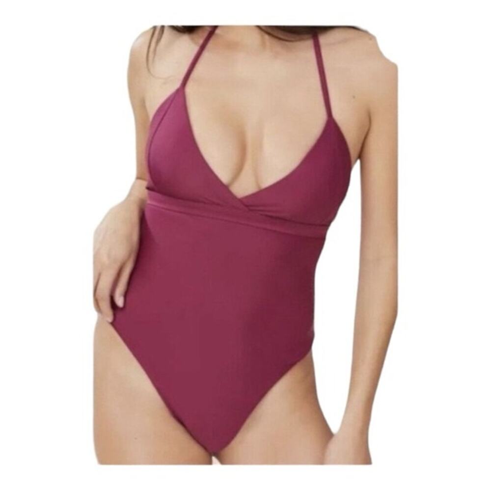 Andie Swim Lagos One Piece Swimsuit in Plum Purple Size XL